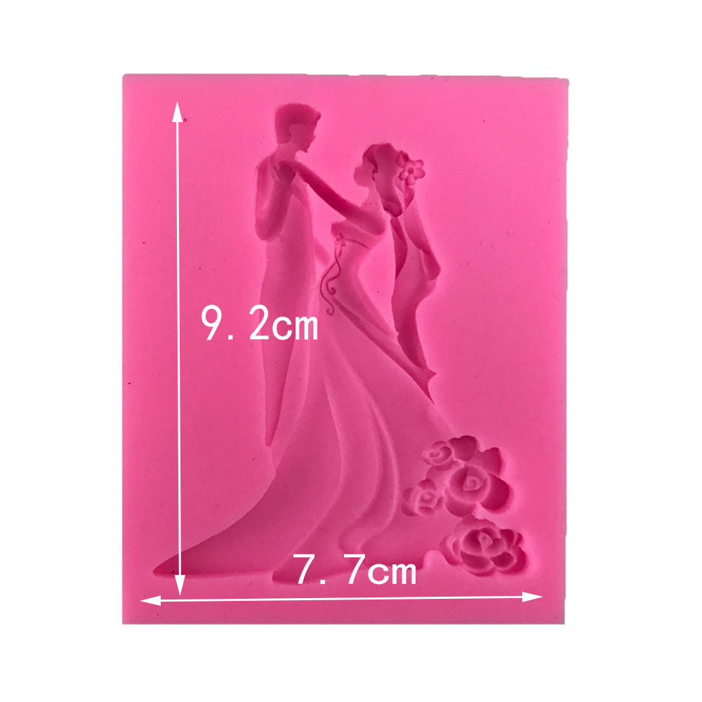 Bride and Groom Liquid Silicone Mold DIY Baking Tools