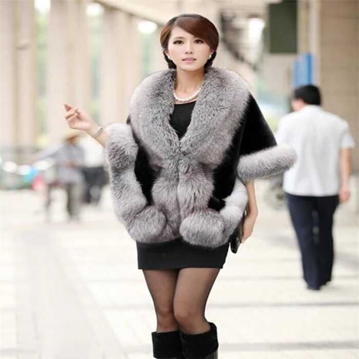 Bridal Faux Fur Shawl - Versatile Warm Coat Cape