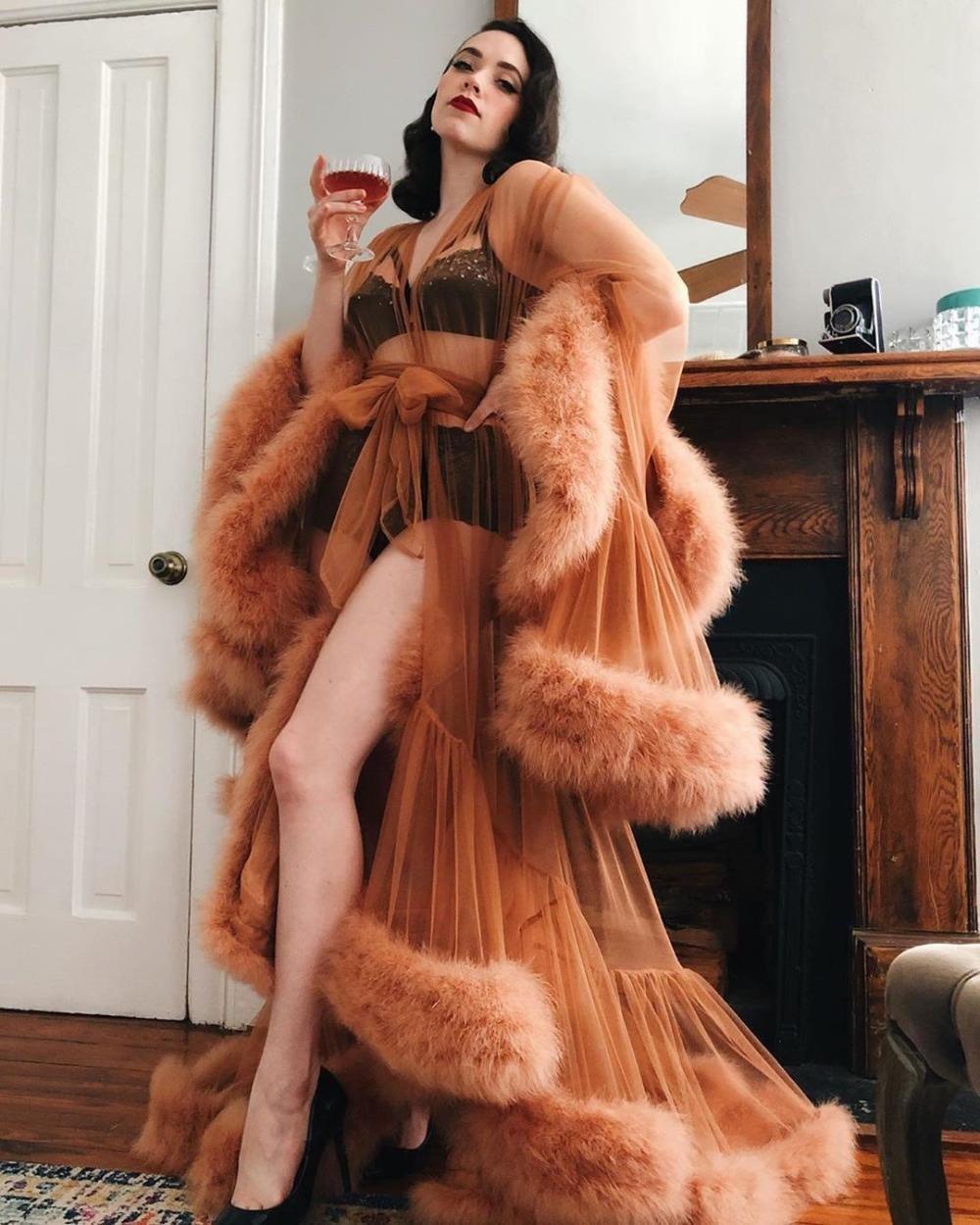 Luxury Bridal Morning Robe with Sheer Details