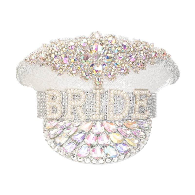 Rhinestone Bridal Letter Hat for Parties