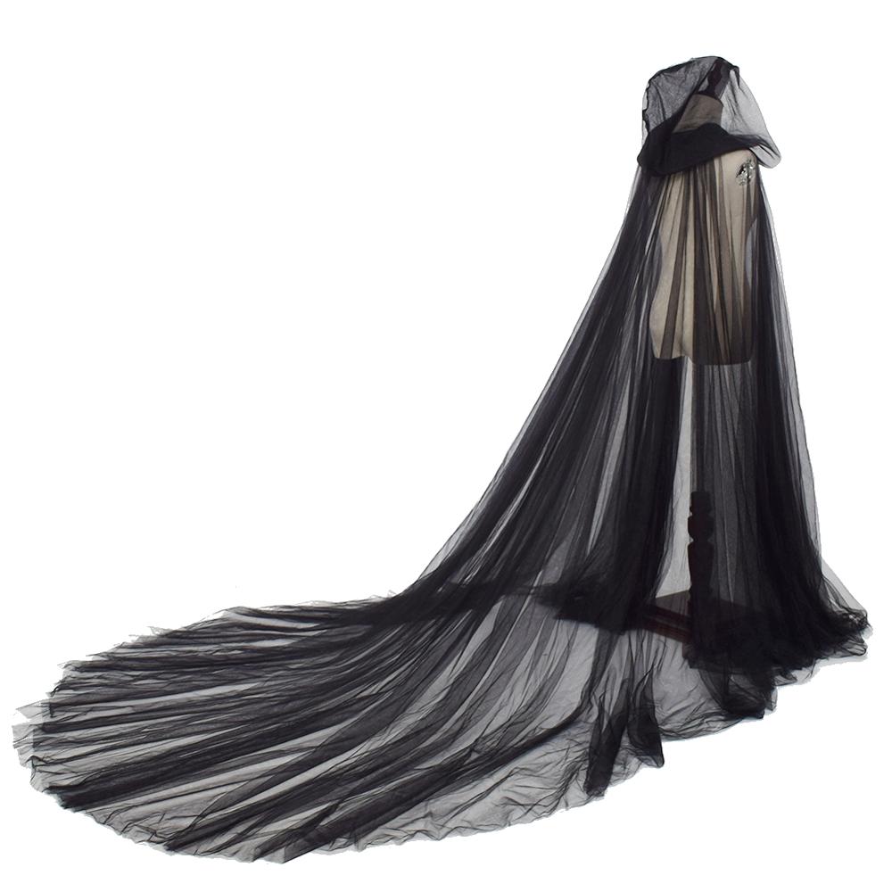 Elegant Bride Wedding Cape with Hood and Long Train