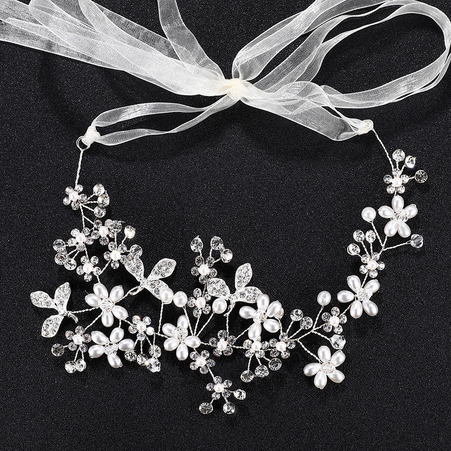 New Bride Hair Accessories, Handmade Pearl Headband