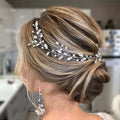 Amazon Bride Wedding Veil with Crystal Leaf Hairpiece