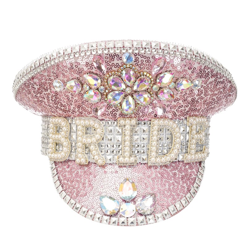 Rhinestone Bridal Letter Hat for Parties