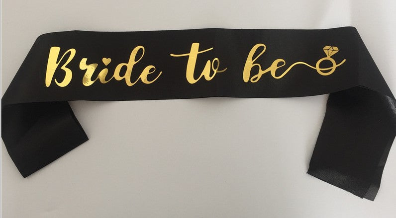 Bride to Be Gold Foil Sash for Bachelorette Party