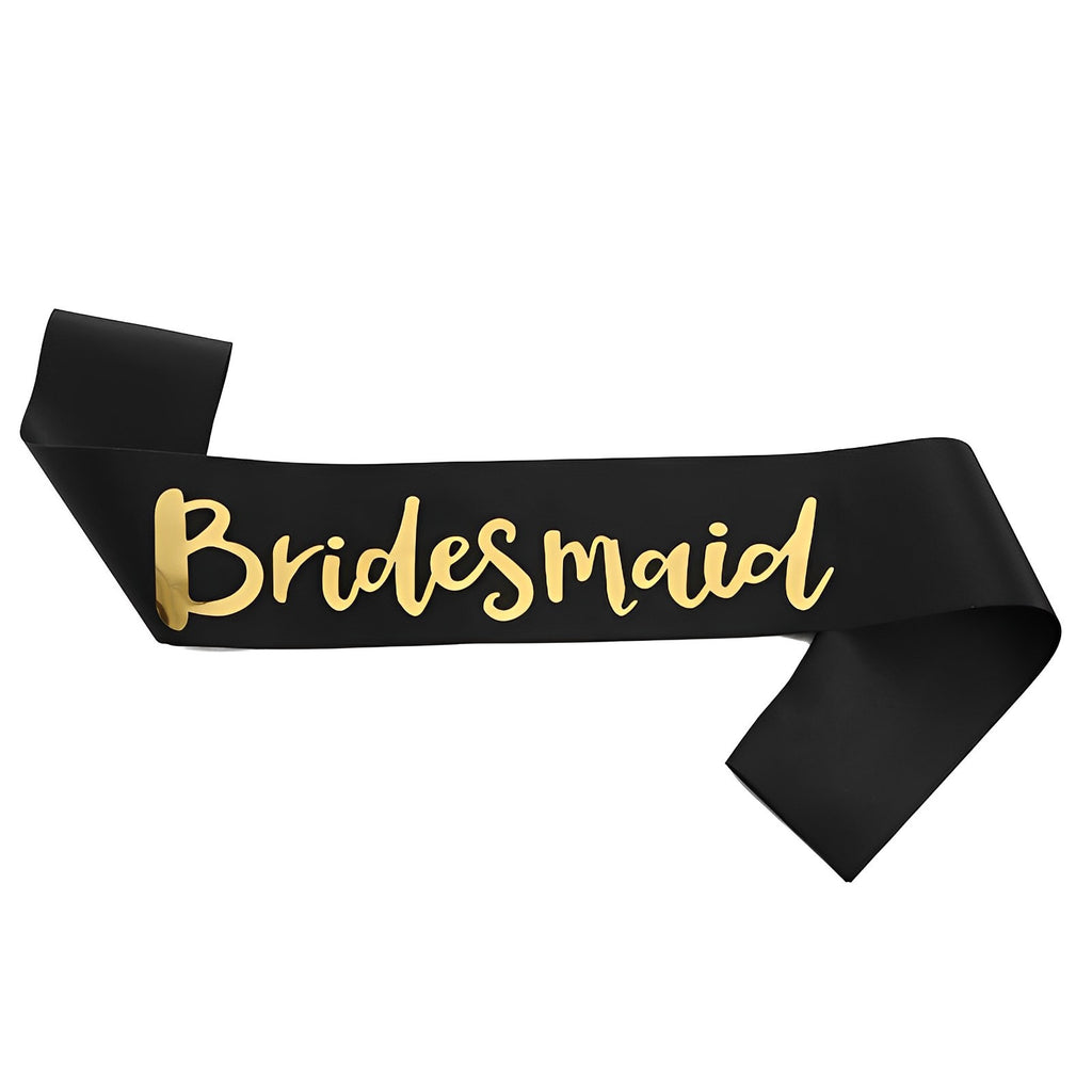 Gold Foil Team Bride Satin Shoulder Straps for Bridesmaids