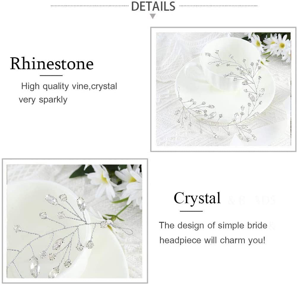 Amazon Bride Wedding Veil with Crystal Leaf Hairpiece