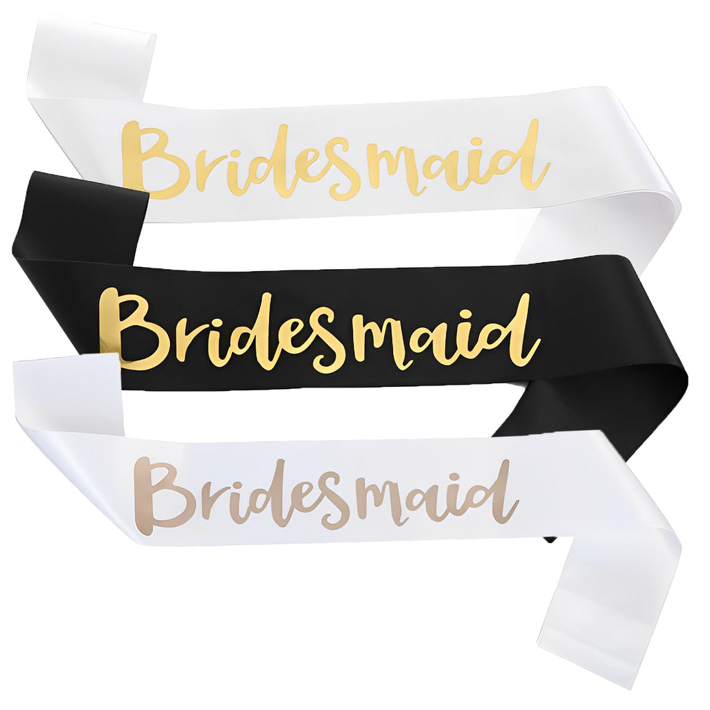 Gold Foil Team Bride Satin Shoulder Straps for Bridesmaids