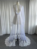 Lace Bridal Robe for Dreamy Wedding Photo Sessions