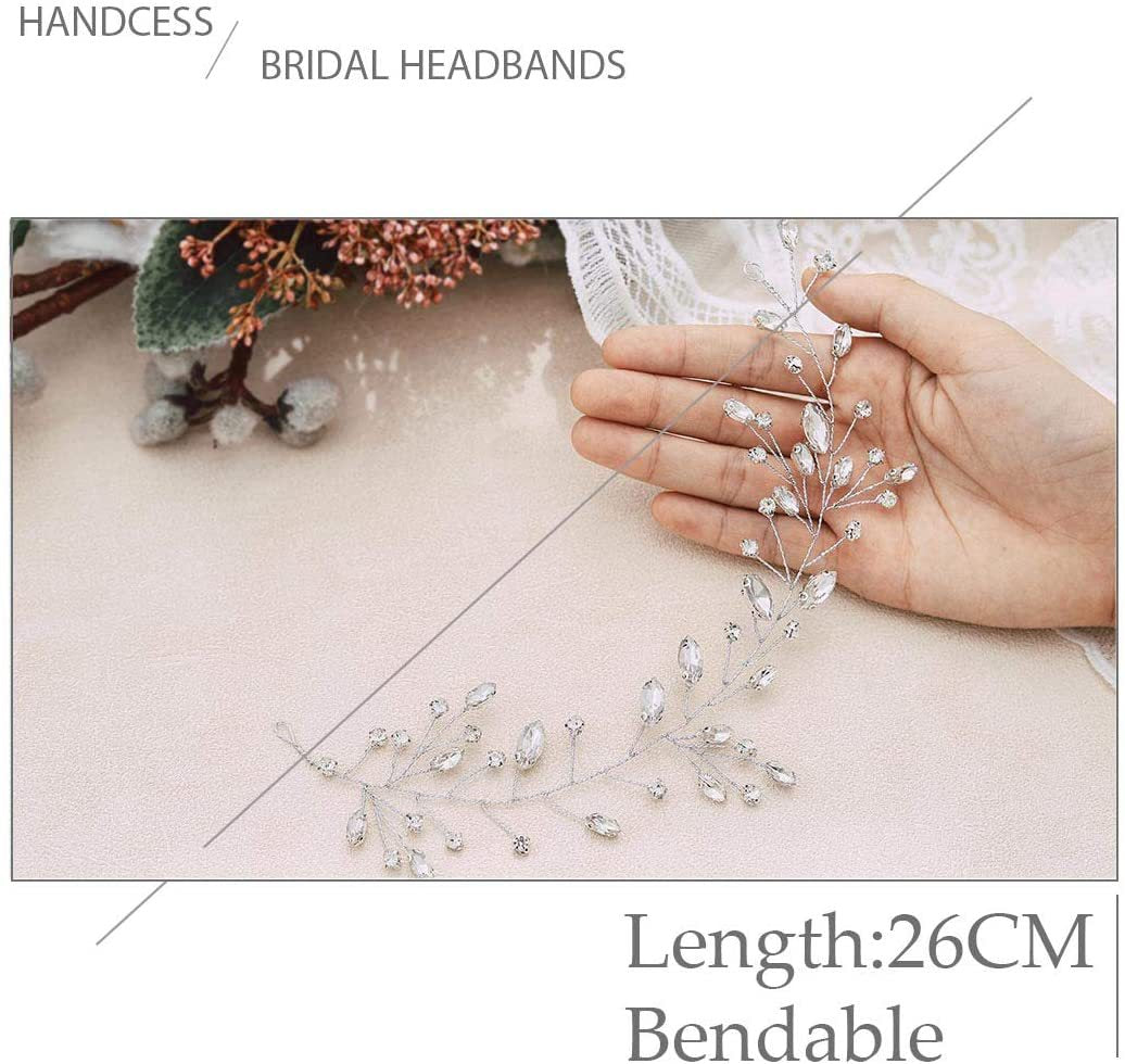 Amazon Bride Wedding Veil with Crystal Leaf Hairpiece