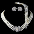 Elegant Western Bride Jewelry Set with Pearl & Rhinestones