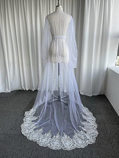 Lace Bridal Robe for Dreamy Wedding Photo Sessions